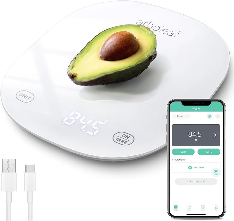 Báscula inteligente arboleaf con app móvil y carga USB