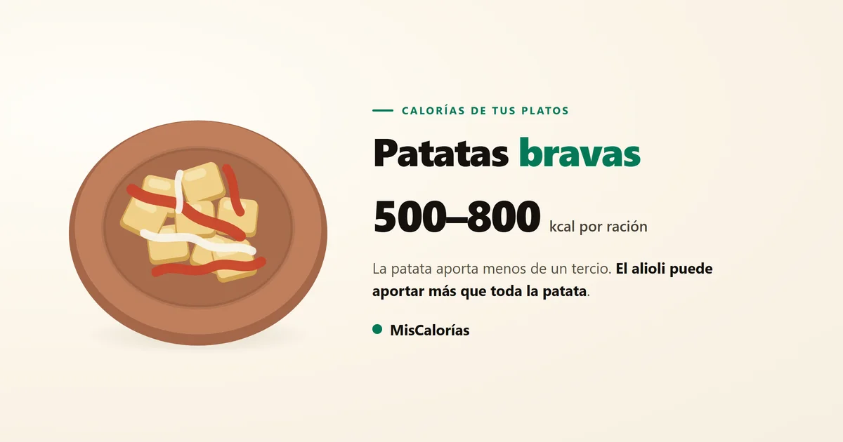 Plato de barro visto desde arriba con dados de patata frita, hilos de salsa brava roja y de alioli